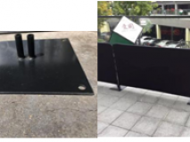 警用底部固定鐵皮底座